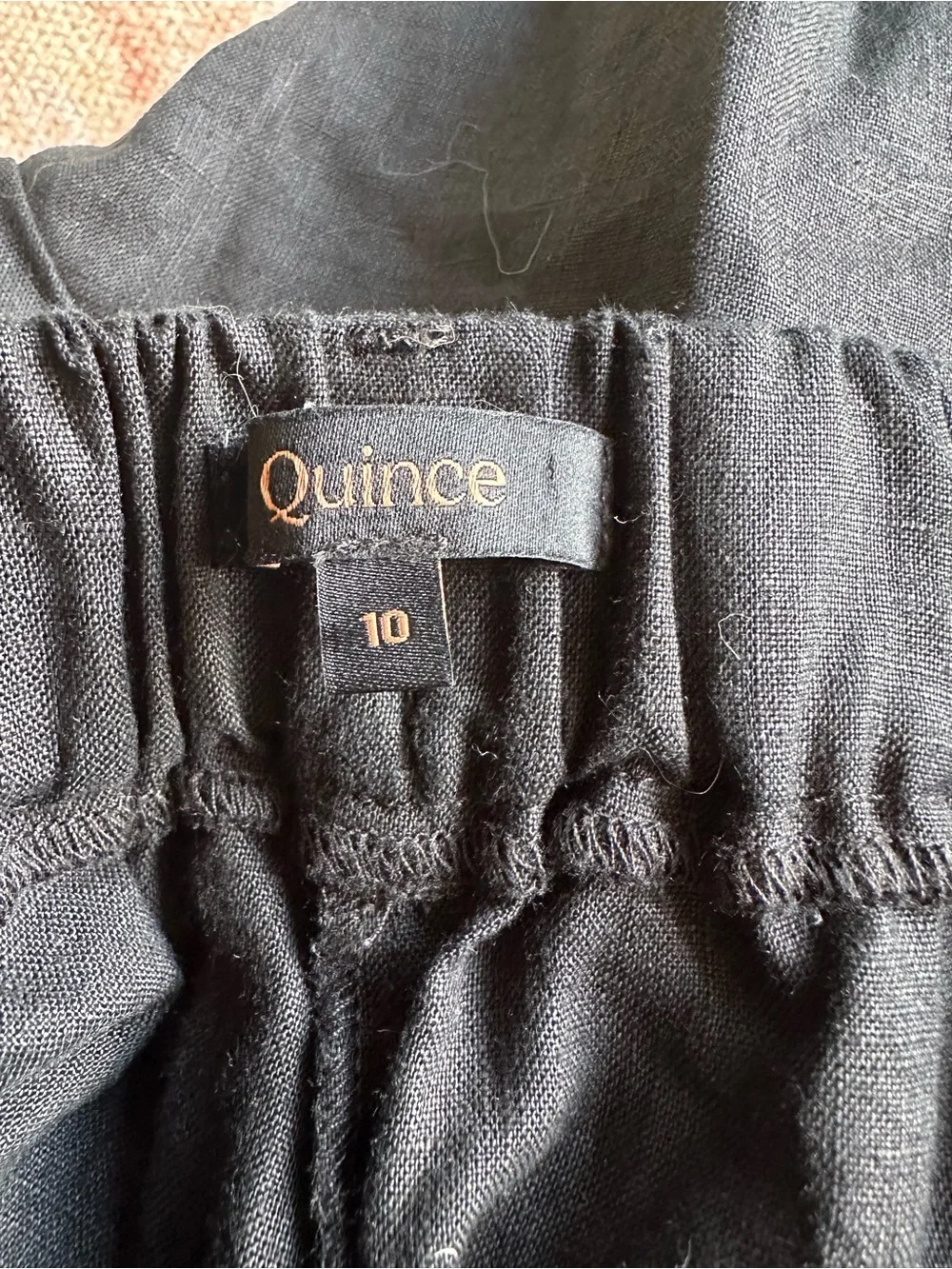Quince 100% European Linen Pleated Trouser black size 10